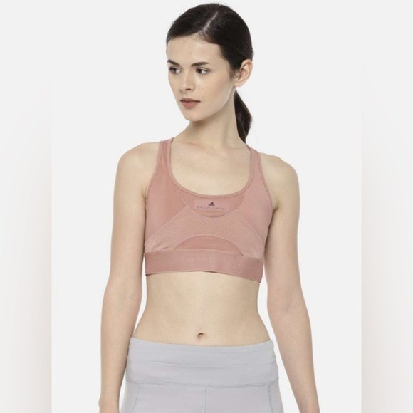 Adidas/Stella McCartney Dusty Rose Sports Bra Athleisure Workout 32CD - Picture 1 of 12